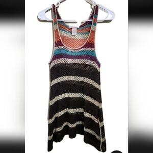 Y2K Striped Knit Tank Top Size Small